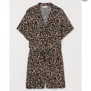 H&M animal print shorts romper NWT